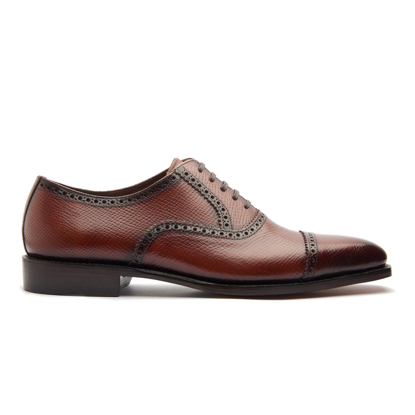 Bemer-X - Oxford Quarter Brogue - Cognac Hatch Grain