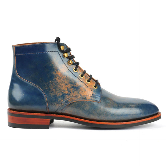 Ocean - Derby Boot - Shell Cordovan Marble Blue