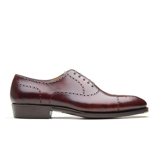 Constello-X - Seamless Brogue Whole Cut Oxford - Chestnut Musuem Calf