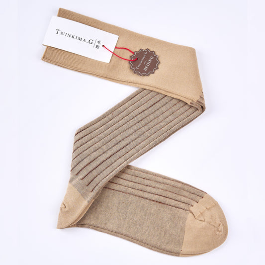 Twinkima.G - Egyptian Cotton Socks - Beige Striped (OTC)