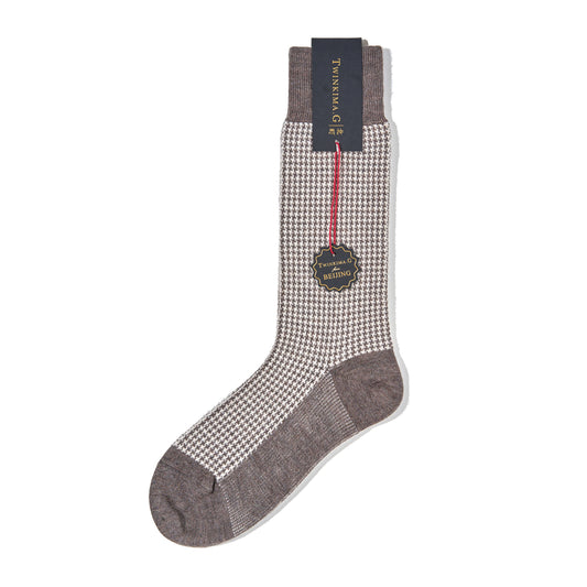 Twinkima.G - Cashmere Blend Socks - Grey/Pearl (Mid-Calf)