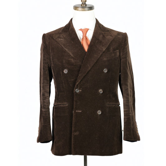 Bespoke - Double Breasted Suit - Dark Brown Corduroy