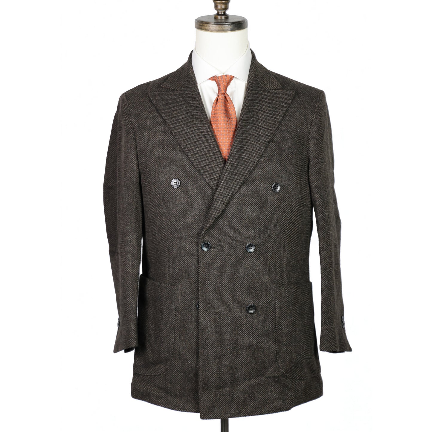 Oscar Jacobson - Double Breasted Sport Coat - Brown/Black Birdseye