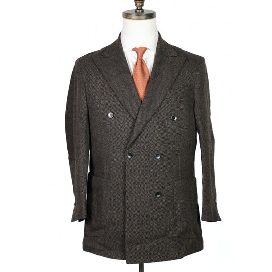 Oscar Jacobson - Double Breasted Sport Coat - Brown/Black Birdseye