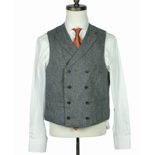 Bespoke - Double Breasted Waistcoat - Grey Windowpane