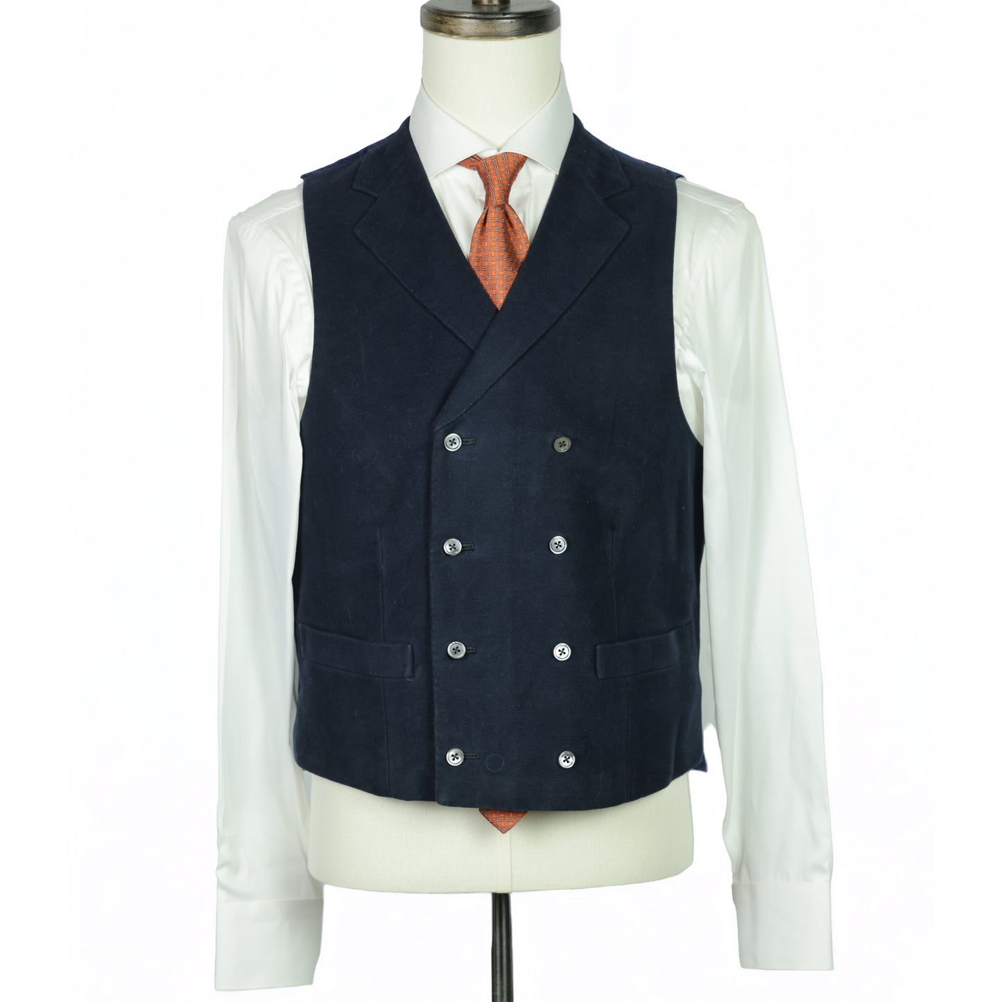 Bespoke - Double Breasted Waistcoat - Navy Moleskin
