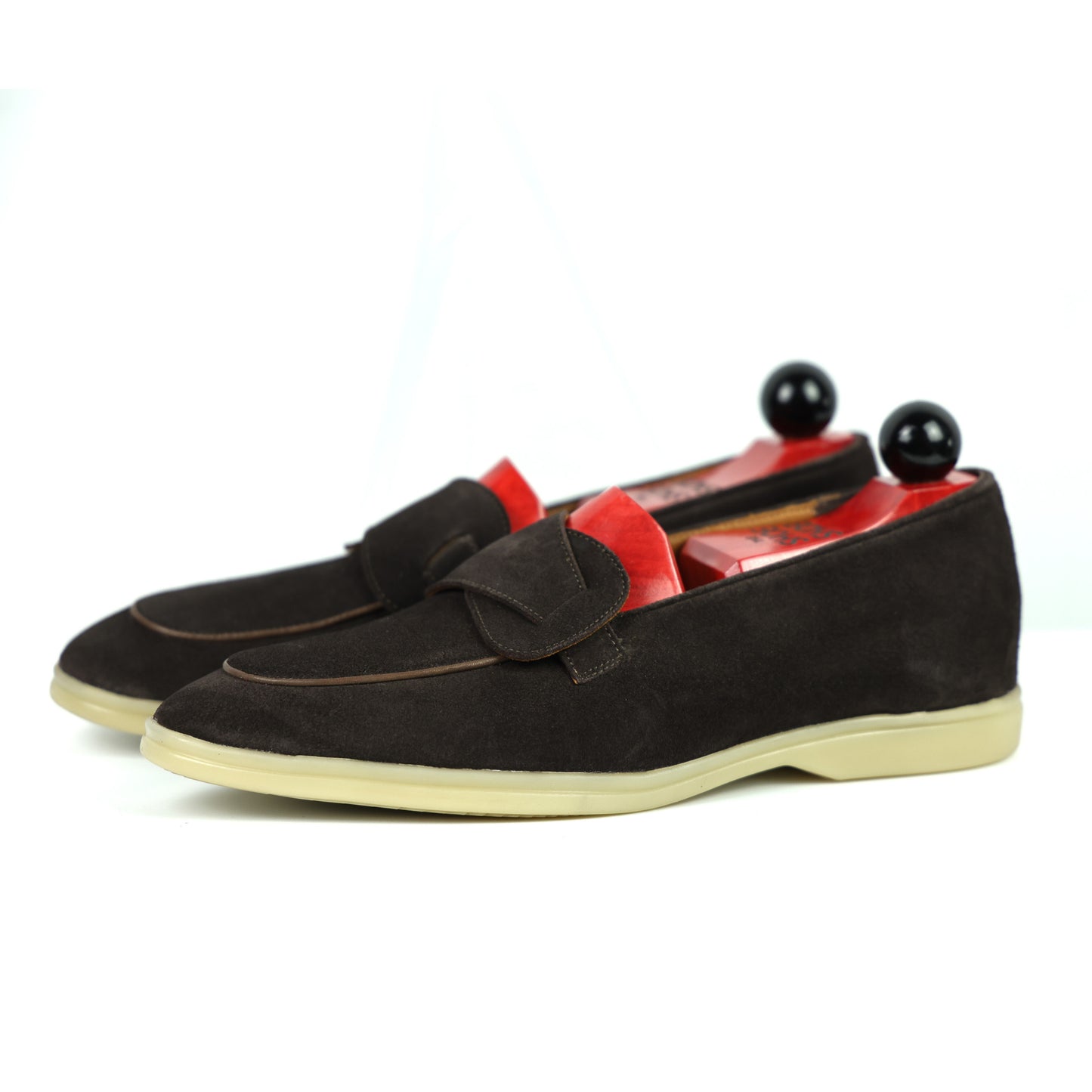 Sandpoint Soft Sole Butterfly Loafer – Dark Brown Suede with Dark Brown Piping - PRE SALE