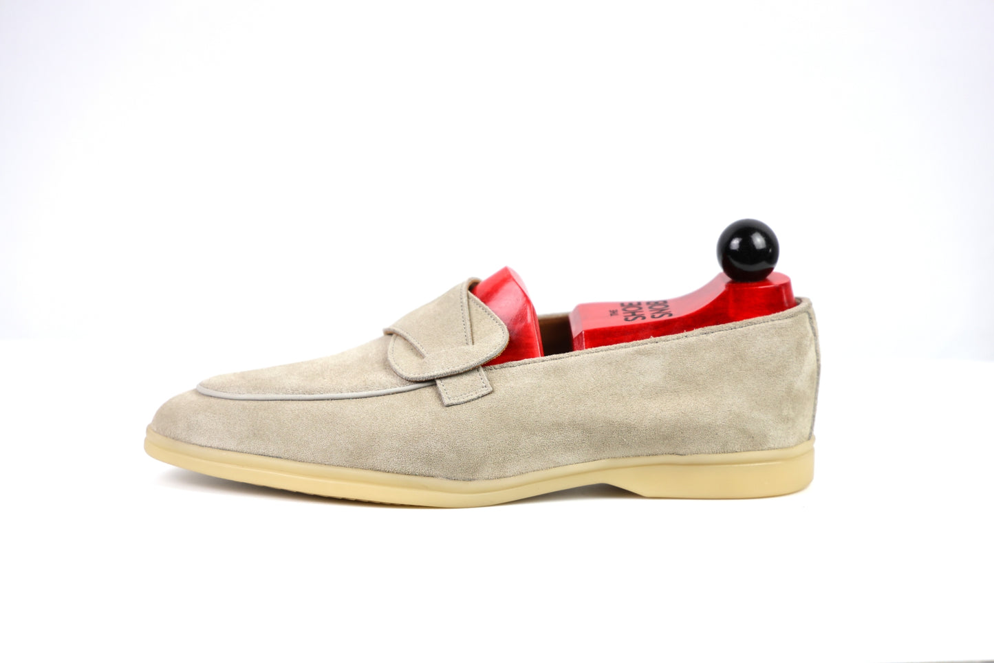 Sandpoint Soft Sole Butterfly Loafer – Oyster Suede with Tonal Piping - PRE SALE