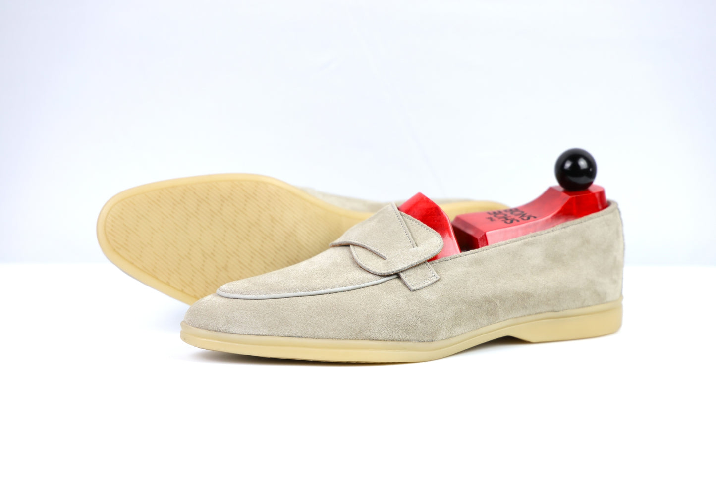 Sandpoint Soft Sole Butterfly Loafer – Oyster Suede with Tonal Piping - PRE SALE