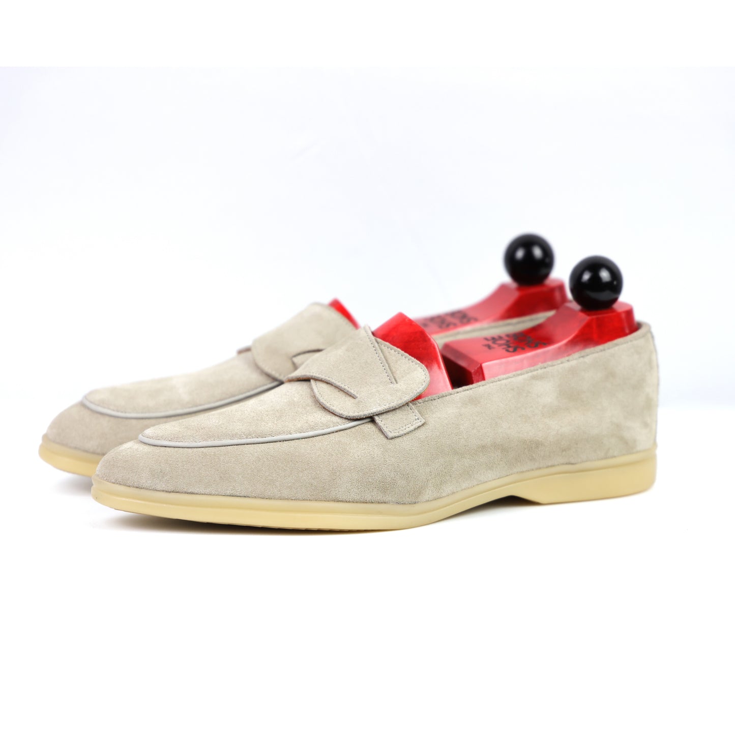 Sandpoint Soft Sole Butterfly Loafer – Oyster Suede with Tonal Piping - PRE SALE