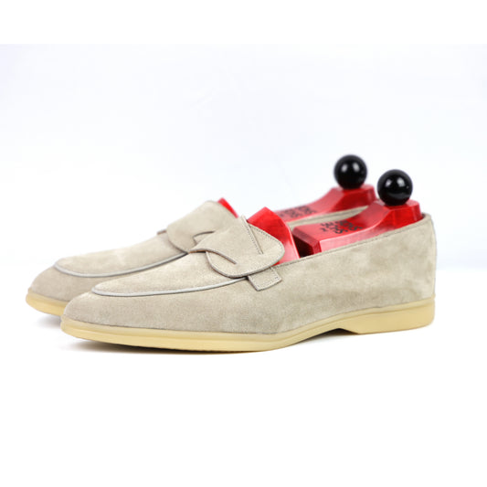 Sandpoint Soft Sole Butterfly Loafer – Oyster Suede with Tonal Piping - PRE SALE