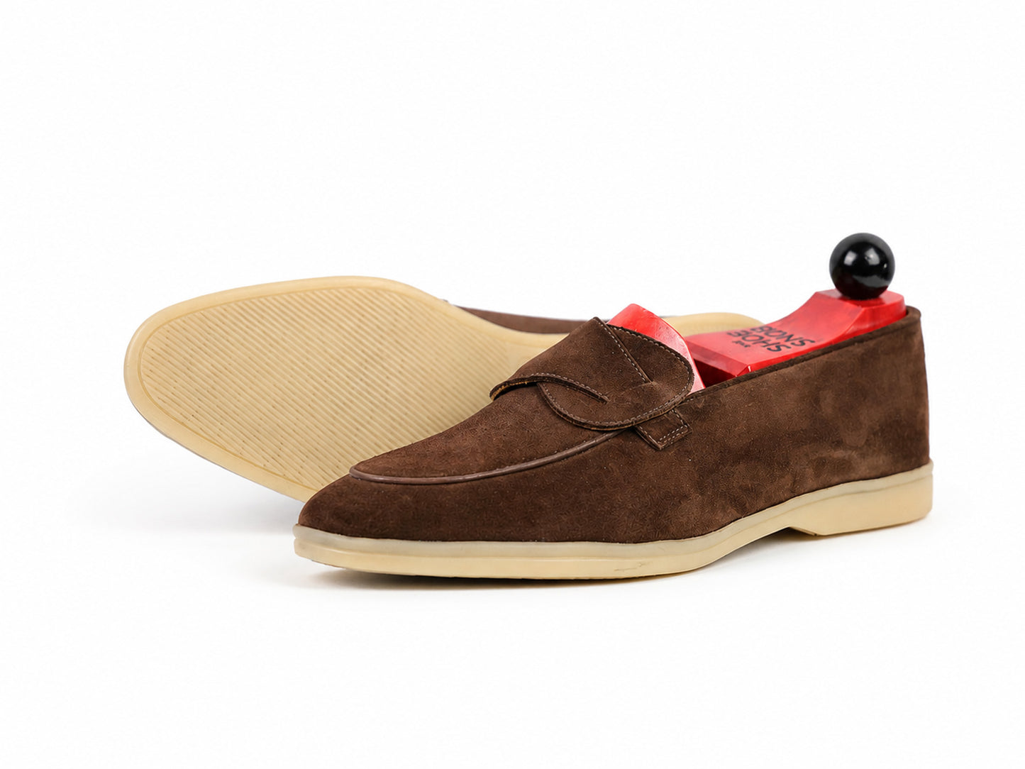 Sandpoint Soft Sole Butterfly Loafer – Tobacco Suede with Tonal Piping - PRE SALE