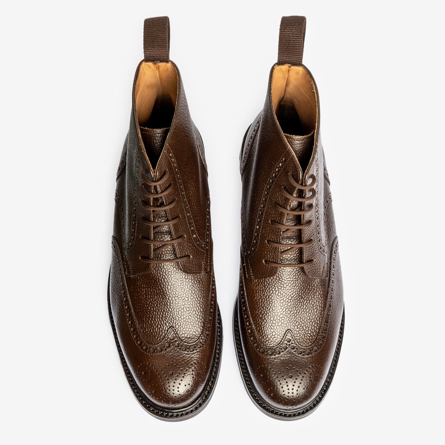 Wingtip Boot - Brown Pebble Grain - Saga Last - MTO