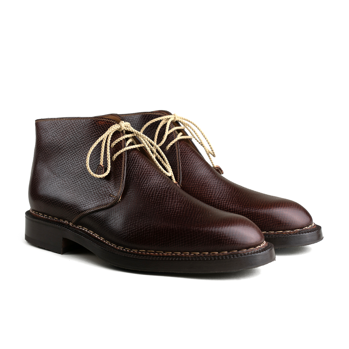 Enzo Bonafe - Style 3722 Chukka Boot - Saddle Brown Hatchgrain