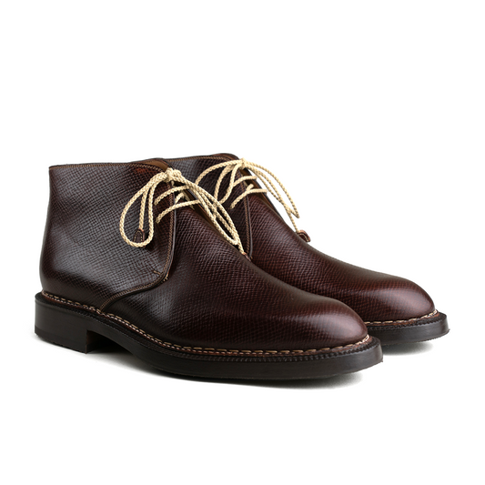 Enzo Bonafe - Style 3722 Chukka Boot - Saddle Brown Hatchgrain