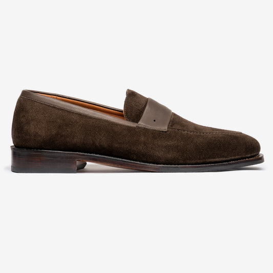 Bridlen Punch Line Loafer in Bitter Choco, Zilo Last, view 1