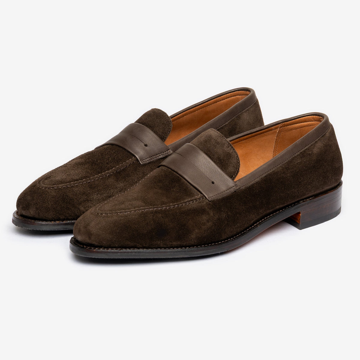 Bridlen Punch Line Loafer in Bitter Choco, Zilo Last, view 3