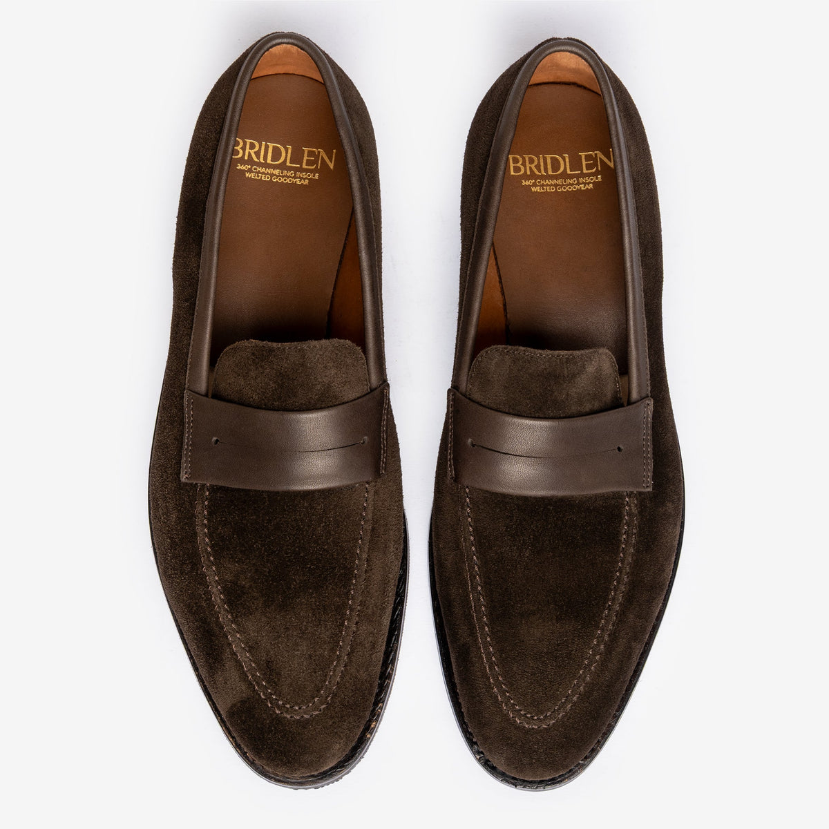 Bridlen Punch Line Loafer in Bitter Choco, Zilo Last, view 5