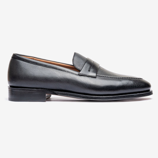 Bridlen Punch Line Loafer in Black Deer Leather, Zilo Last, view 1