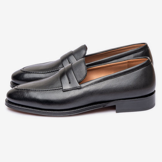 Bridlen Punch Line Loafer in Black Deer Leather, Zilo Last, view 2