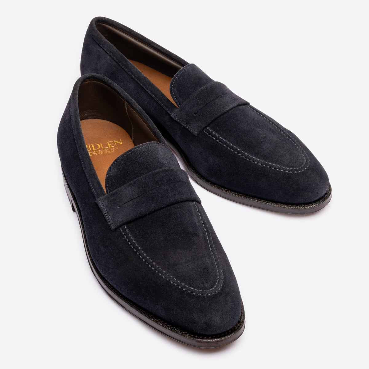 Bridlen Punch Line Loafer in Ink Blue, Zilo Last, view 4