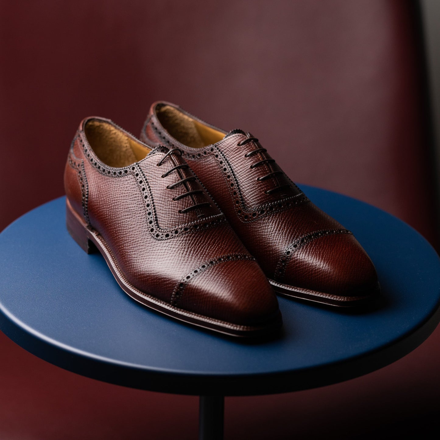 Enzo Bonafe - Style 3966 Adelaide Oxford - Sienna Hatchgrain
