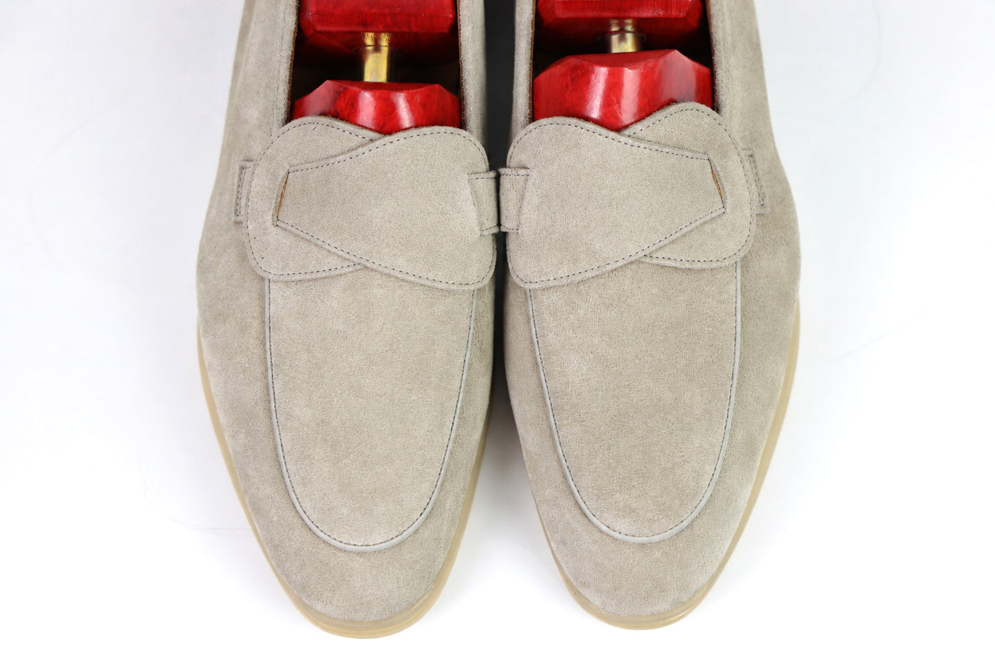 Sandpoint Soft Sole Butterfly Loafer – Oyster Suede with Tonal Piping - PRE SALE