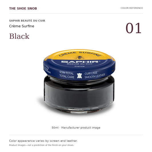 Saphir Beauté du Cuir Crème Surfine — 01 Black — 50ml manufacturer product image