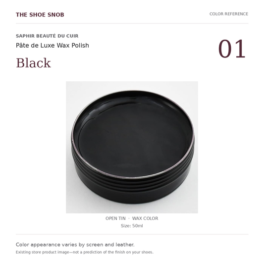 Saphir Beauté du Cuir Pâte de Luxe Black 01 wax color; 50ml