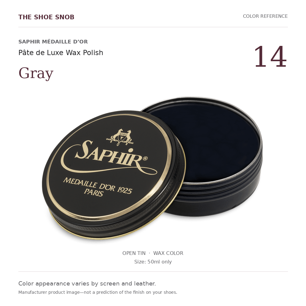 Saphir Médaille d’Or Pâte de Luxe Gray 14 wax color; offered in 50ml only