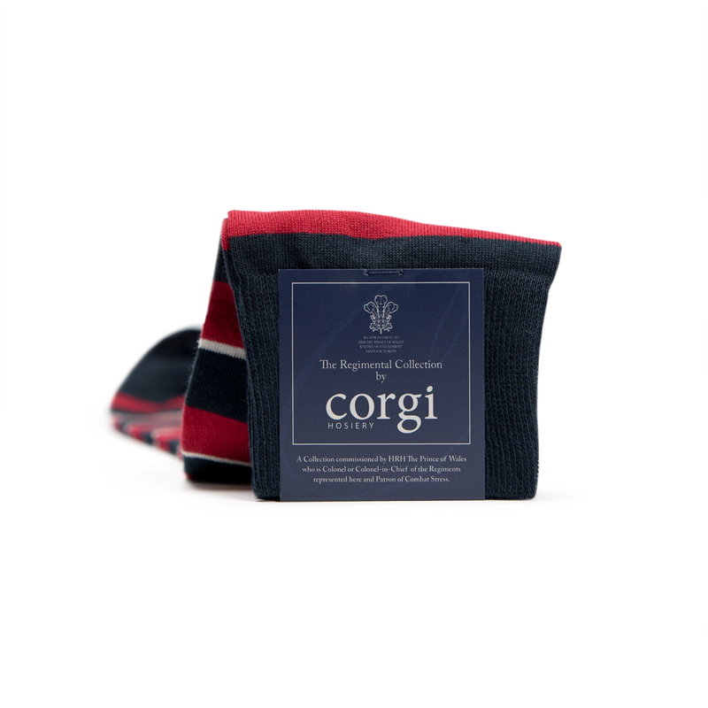 Corgi Regimental Striped Socks - Queen's Dragoon Guards - The Shoe Snob