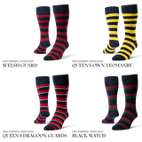 Corgi Regimental Striped Socks - Queen's Dragoon Guards - The Shoe Snob