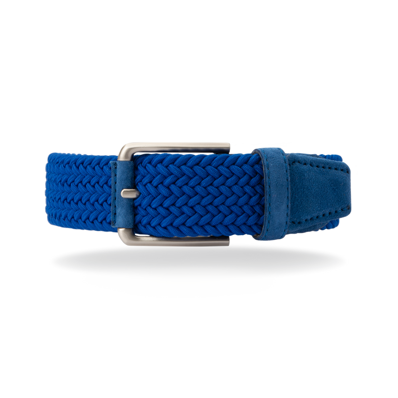 Blue Blue Suede Braided Belts for Men Blue Suede Braided belts