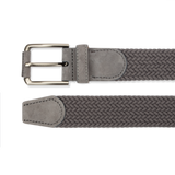 Braided Belt - Grey/Grey Suede - The Shoe Snob