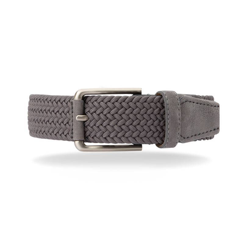 Braided Belt - Grey/Grey Suede - The Shoe Snob