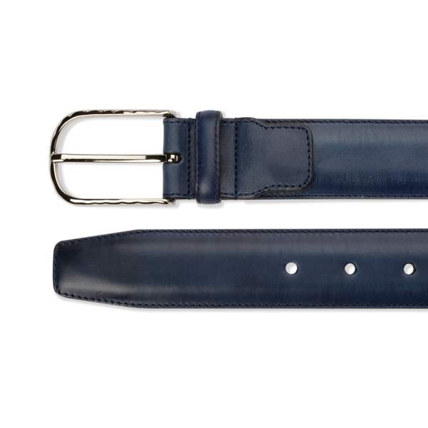 Leather Belt - Blue Calf - The Shoe Snob
