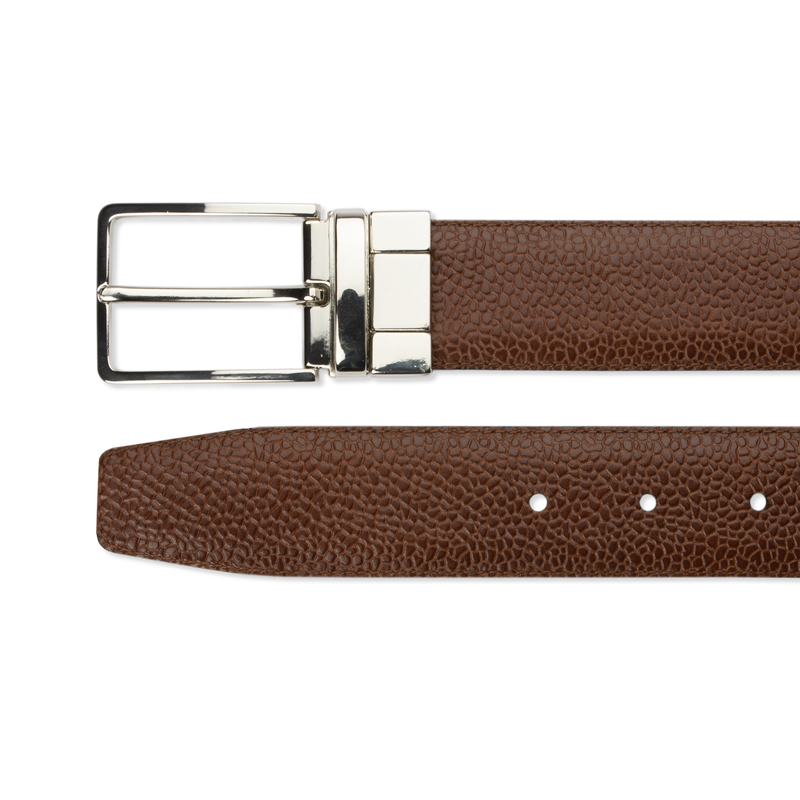 Leather Belt Reversible - Black Grain Calf/Brown Grain Calf - The Shoe Snob