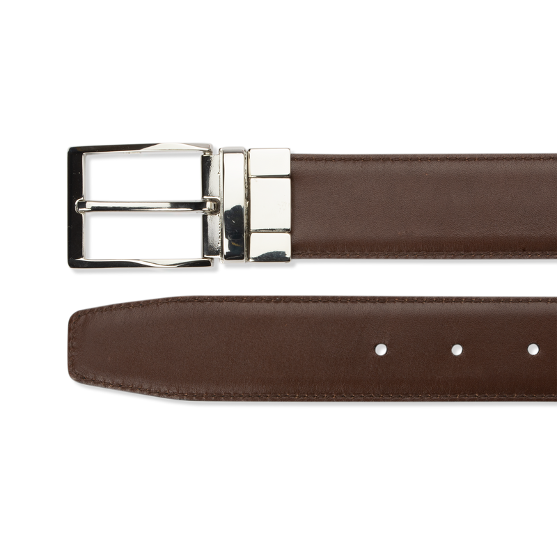 Leather Belt Reversible - Black Calf/Brown Calf - The Shoe Snob