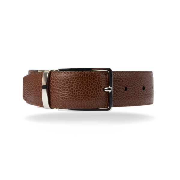 Leather Belt Reversible - Black Grain Calf/Brown Grain Calf - The Shoe Snob