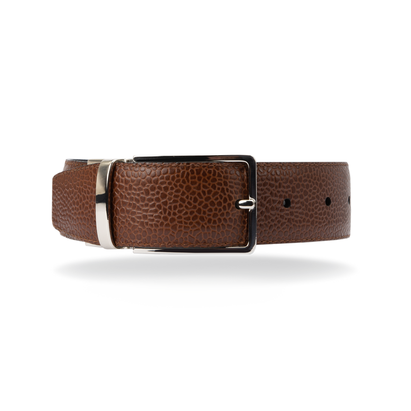 Leather Belt Reversible - Black Grain Calf/Brown Grain Calf - The Shoe Snob