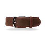 Nubuck Belt - Brown Nubuck/Red Stitch - The Shoe Snob