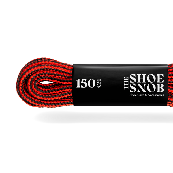 3 Pairs - 150cm Round Boot Laces - Red/Black - The Shoe Snob