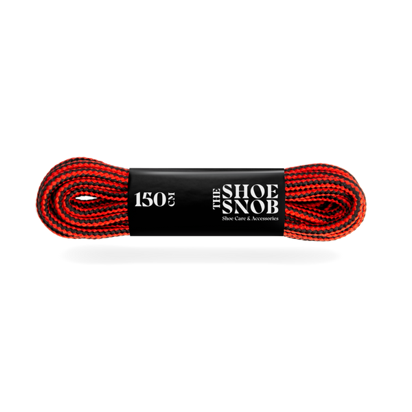 3 Pairs - 150cm Round Boot Laces - Red/Black - The Shoe Snob