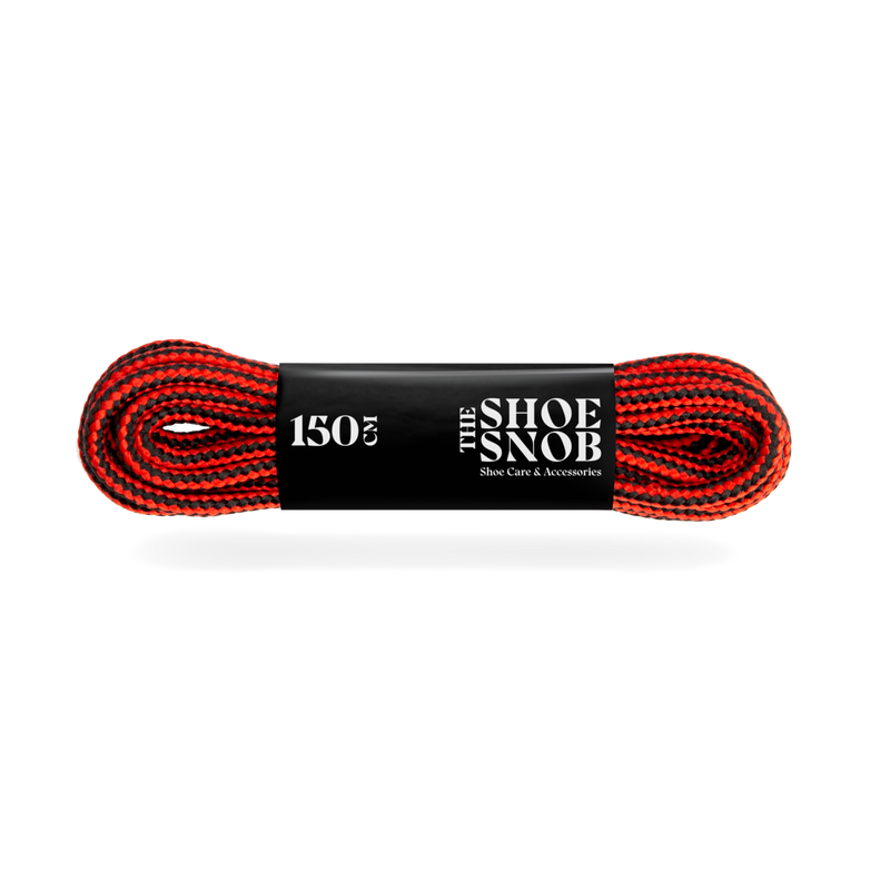 3 Pairs - 150cm Round Boot Laces - Red/Black - The Shoe Snob