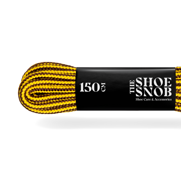 3 Pairs - 150cm Round Boot Laces - Brown/Yellow - The Shoe Snob