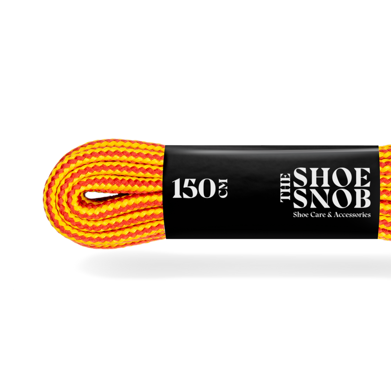 3 Pairs - 150cm Round Boot Laces - Yellow/Red - The Shoe Snob