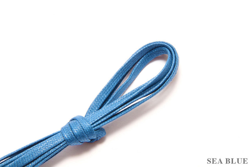 75cm Flat Waxed Dress Shoe Laces Sea Blue