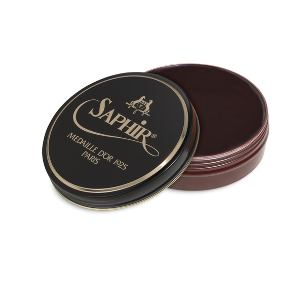 09 Mahogany - Saphir Medaille D'or Pate-De-Luxe Beeswax Shoe Polish 100ml - The Shoe Snob