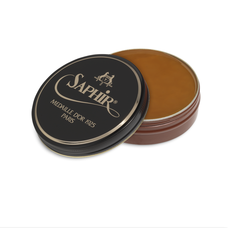 03 Light Brown - Saphir Medaille D'or Pate-De-Luxe Beeswax Shoe Polish 100ml - The Shoe Snob Store