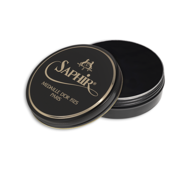 01 Noir - Saphir Medaille D'or Pate-De-Luxe Beeswax Shoe Polish 100ml - The Shoe Snob